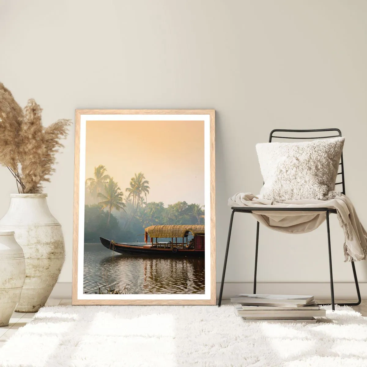 Poster in cornice rovere chiaro - Casa sul fiume - 70x100 cm