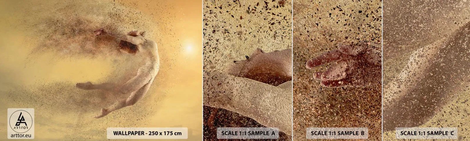 Campione di Fotomurale Premium Sand - Nell'estasi della danza - Astrazione, Donna, Grafica - 100x30 cm