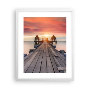 Poster in cornice bianca - Tramonto d'oriente - 40x50 cm