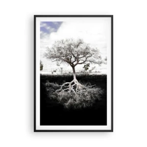 Poster in cornice nera - La scoperta della natura del mondo - 61x91 cm