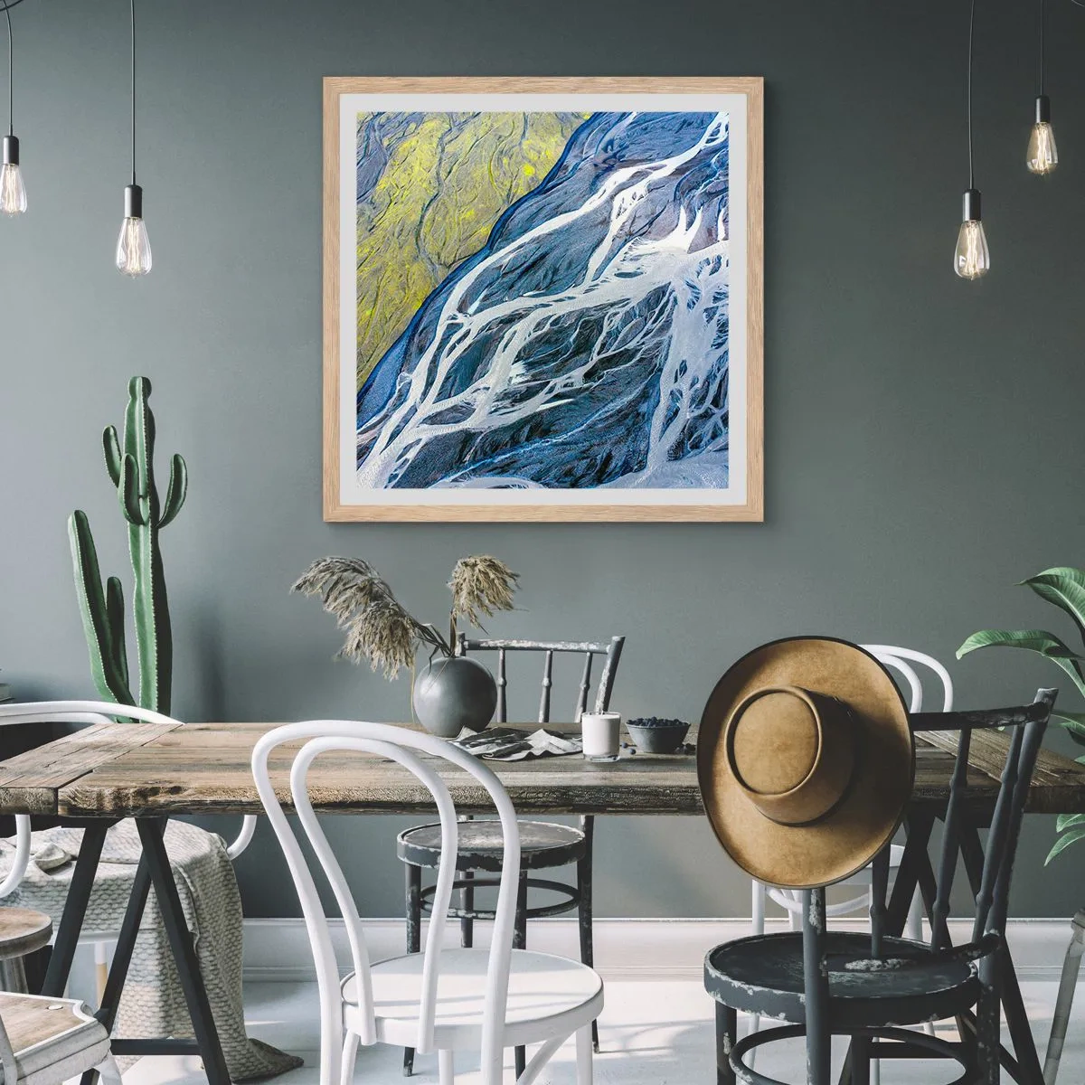 Poster in cornice rovere chiaro - Le pitture rupestri della natura - 30x30 cm