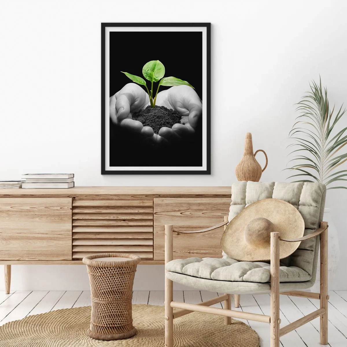 Poster in cornice nera - Amo la natura, la proteggo - 40x50 cm