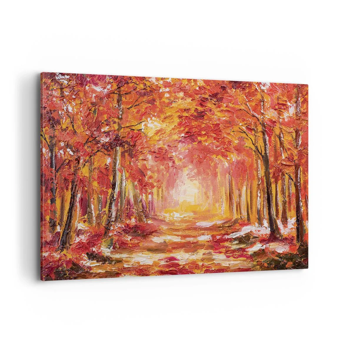 Quadro su tela - Stampe su Tela - Foresta autunnale nei toni del rame e dell'oro - 120x80cm - Foresta di rame - Decorazione murale moderna per soggiorno e camera da letto ARTTOR