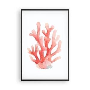 Poster in cornice nera - Corallo color corallo - 61x91 cm