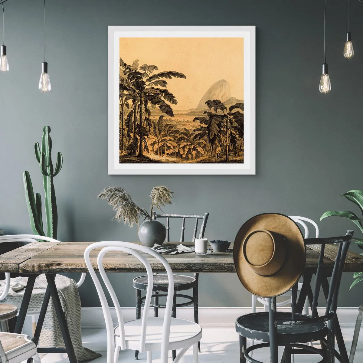 Poster in cornice bianca - Nel clima coloniale - 30x30 cm