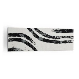 Quadro su tela - Stampe su Tela - Linee astratte in bianco e nero su uno sfondo chiaro - 160x50cm - Interrotto a metà - Decorazione murale moderna per soggiorno e camera da letto ARTTOR