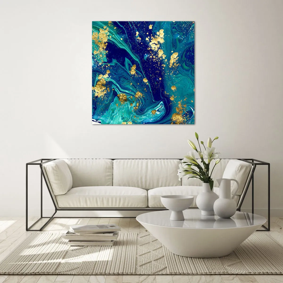 Quadro su vetro - Petali di sole - 70x70 cm