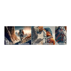 Campione di Fotomurale Premium Canvas - Guerriero solitario - Alpi, Arrampicata, Montagne - 100x30 cm