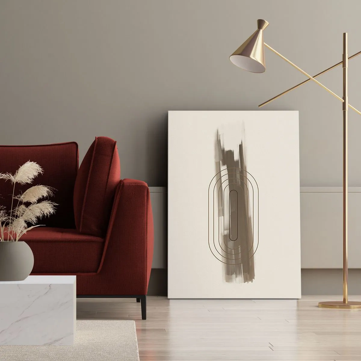 Quadro su tela - Stampe su Tela - Un soffio di grigio - 65x120 cm