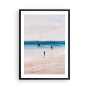 Poster in cornice nera - Scena di spiaggia minimalista - 50x70cm - Un bisogno naturale - Decorazione murale moderna per soggiorno e camera da letto ARTTOR