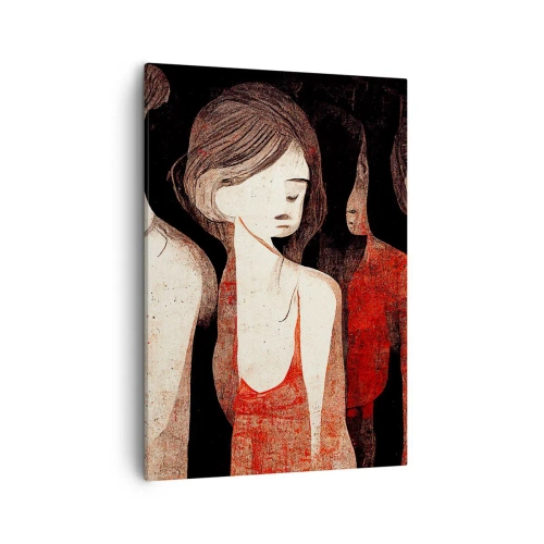 Quadro su tela - Stampe su Tela - Figure artistiche in una composizione astratta - 50x70cm - Madonne nell'oscurità - Decorazione murale moderna per soggiorno e camera da letto ARTTOR