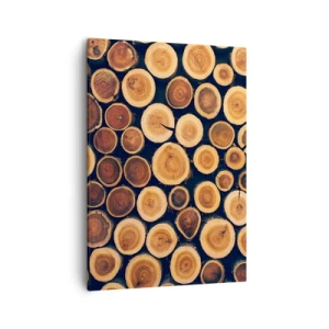 Quadro su tela - Stampe su Tela - Modello realizzato con sezioni trasversali di tronchi di legno - 50x70cm - Quanti anni mi dai? - Decorazione murale moderna per soggiorno e camera da letto ARTTOR