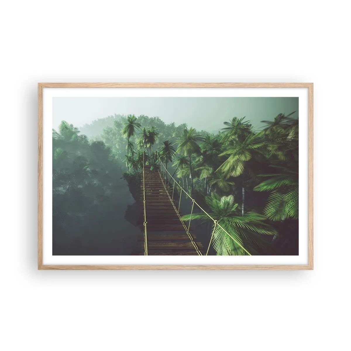 Poster in cornice rovere chiaro - Nel vortice del verde - 91x61 cm