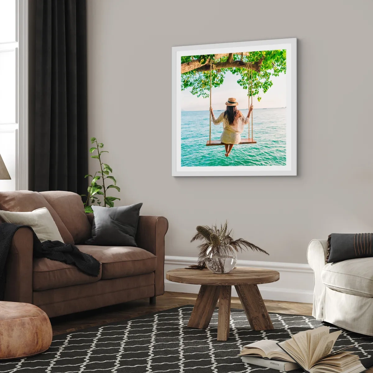 Poster in cornice bianca - La vita è bella - 40x40 cm