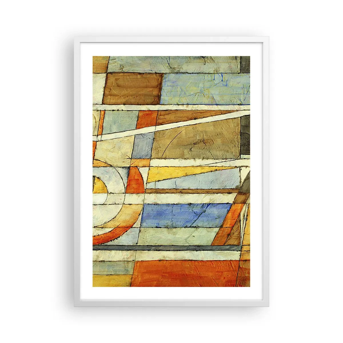 Poster in cornice bianca - Cubismo in cantiere - 50x70 cm