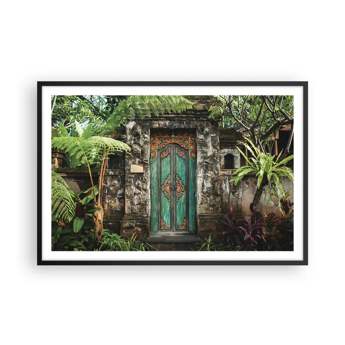 Poster in cornice nera - Le porte verso un mondo esotico - 91x61 cm