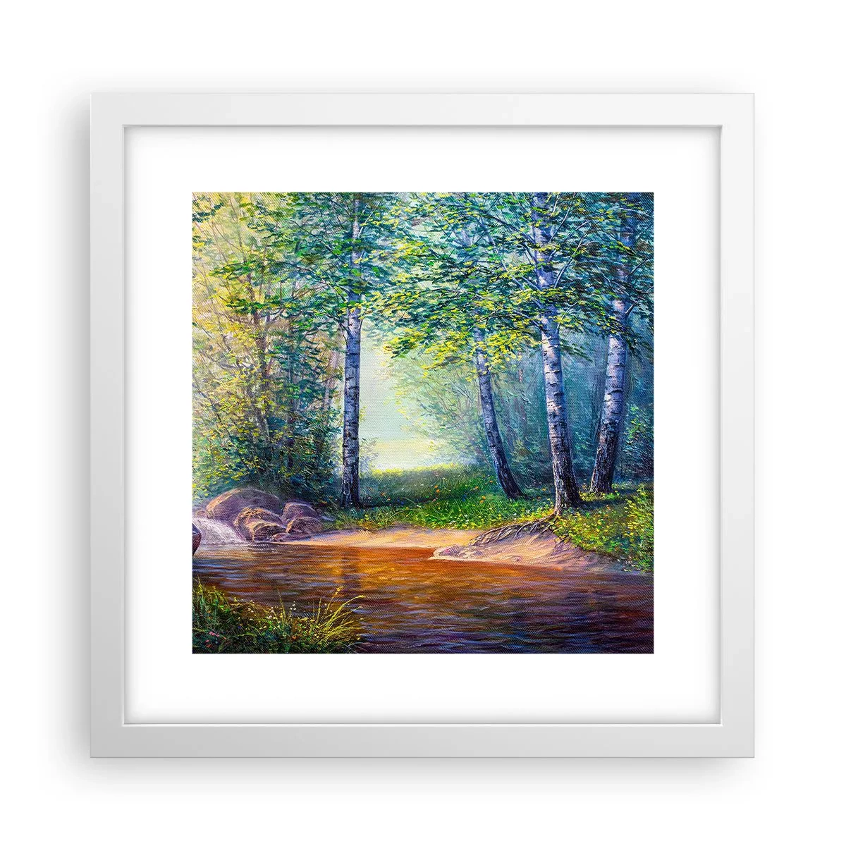 Poster in cornice bianca - Scena di beatitudine - 30x30 cm