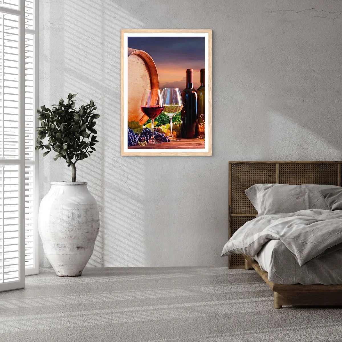 Poster in cornice rovere chiaro - Qui la vita ha gusto - 30x40 cm