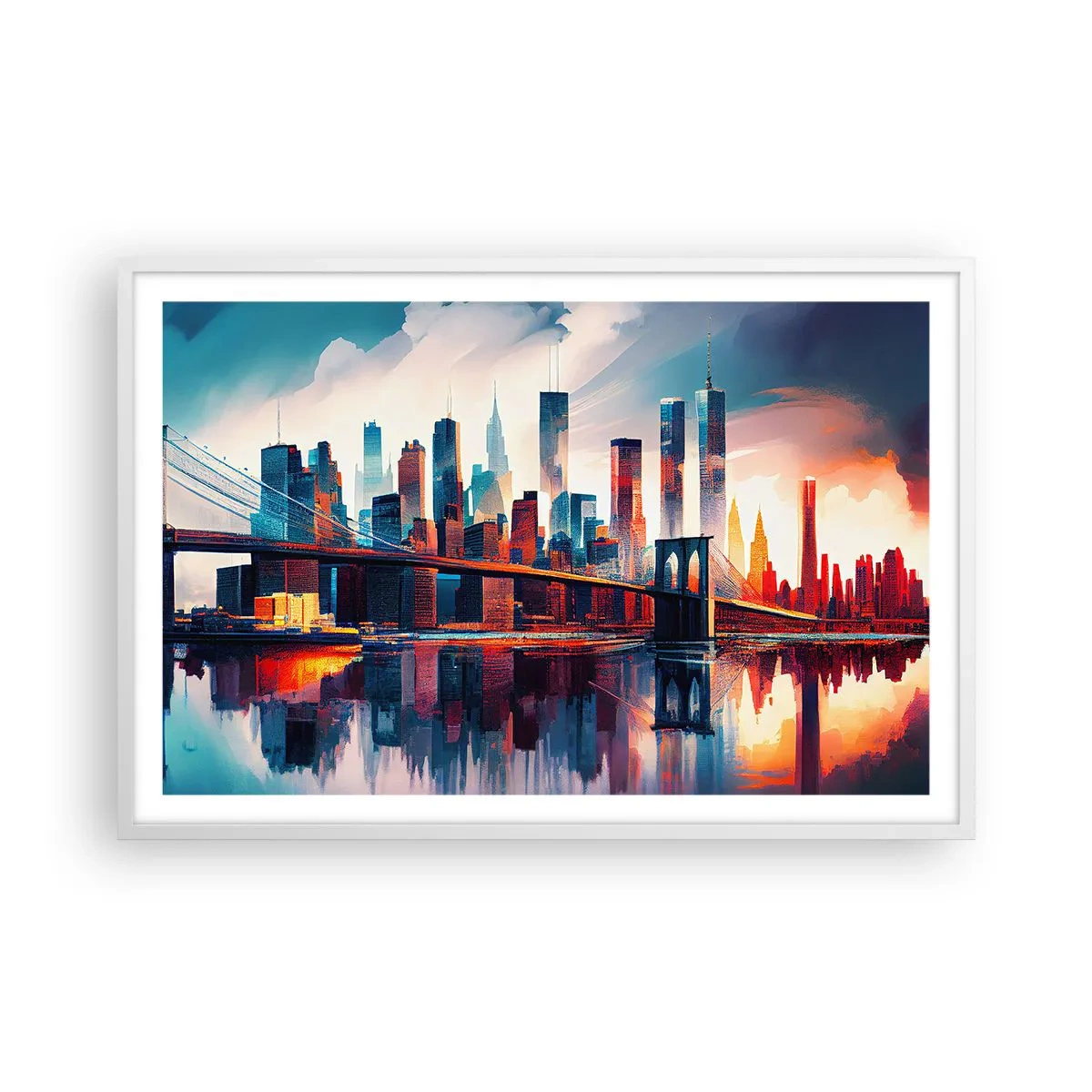Poster in cornice bianca - Una New York spettacolare - 91x61 cm