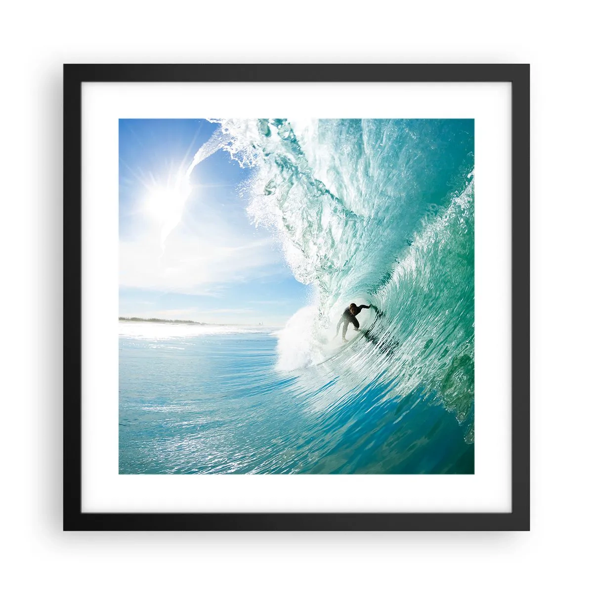 Poster in cornice nera - Sempre sull'onda - 40x40 cm