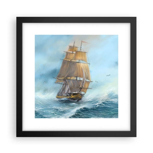 Poster in cornice nera - Frangendo i flutti - 30x30 cm