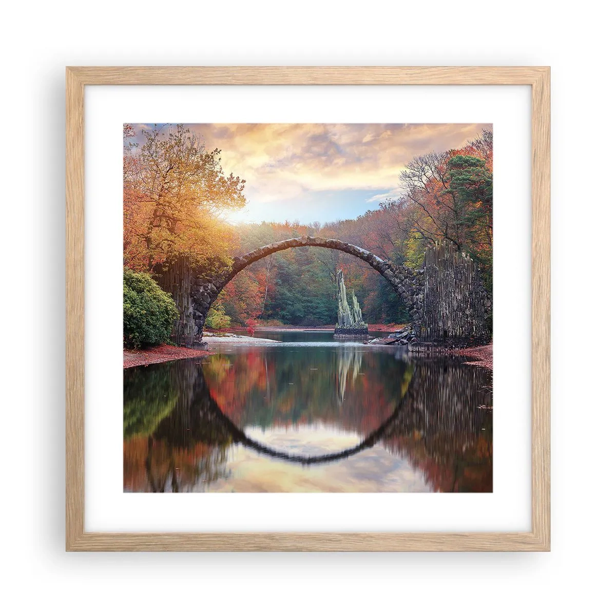 Poster in cornice rovere chiaro - Dall'altro lato dello specchio - 40x40 cm