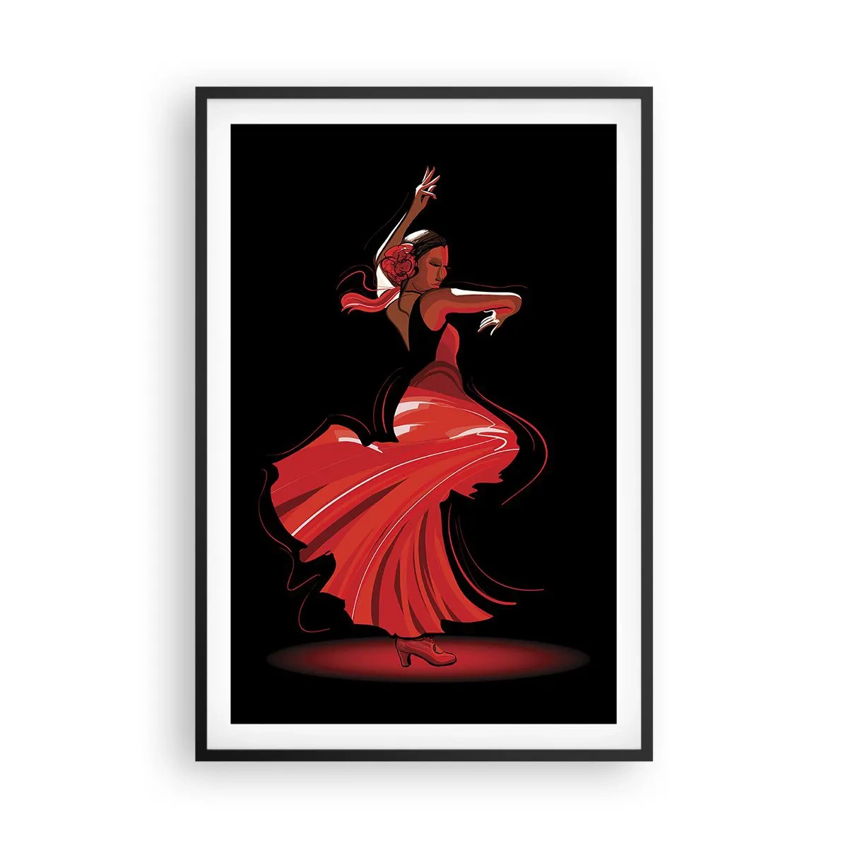 Poster in cornice nera - Lo spirito focoso del flamenco - 61x91 cm