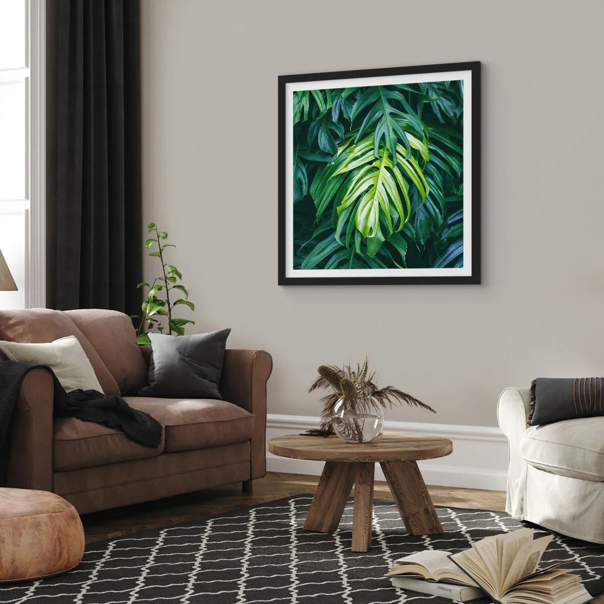 Poster in cornice nera - Immergersi nella freschezza - 60x60 cm