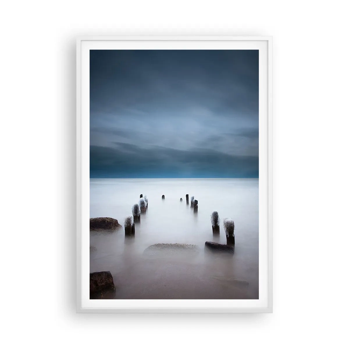 Poster in cornice bianca - Lago pensieroso - 70x100 cm