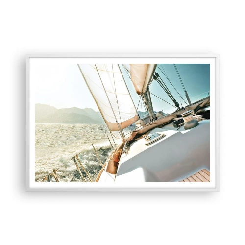 Poster in cornice bianca - A vele spiegate - 100x70 cm