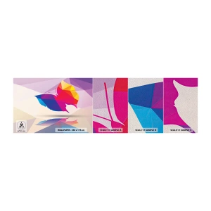 Campione di Fotomurale Premium Sand - La farfalla arcobaleno - insetti, Farfalla, Figura geometrica - 100x30 cm