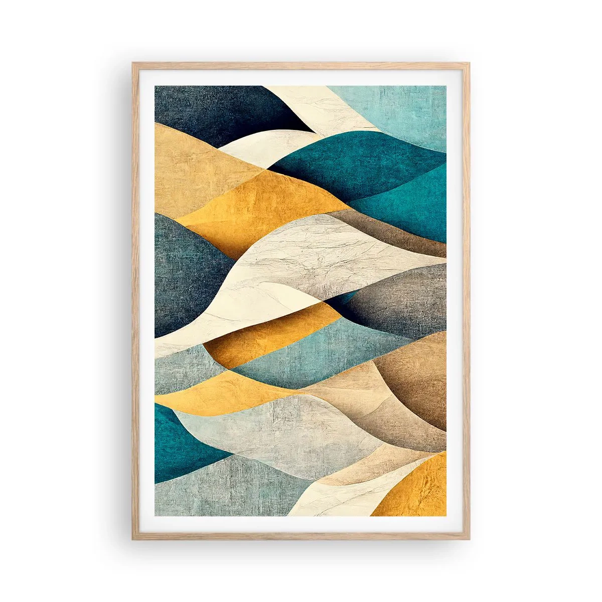 Poster in cornice rovere chiaro - Ritmo e ondulazioni - 70x100 cm