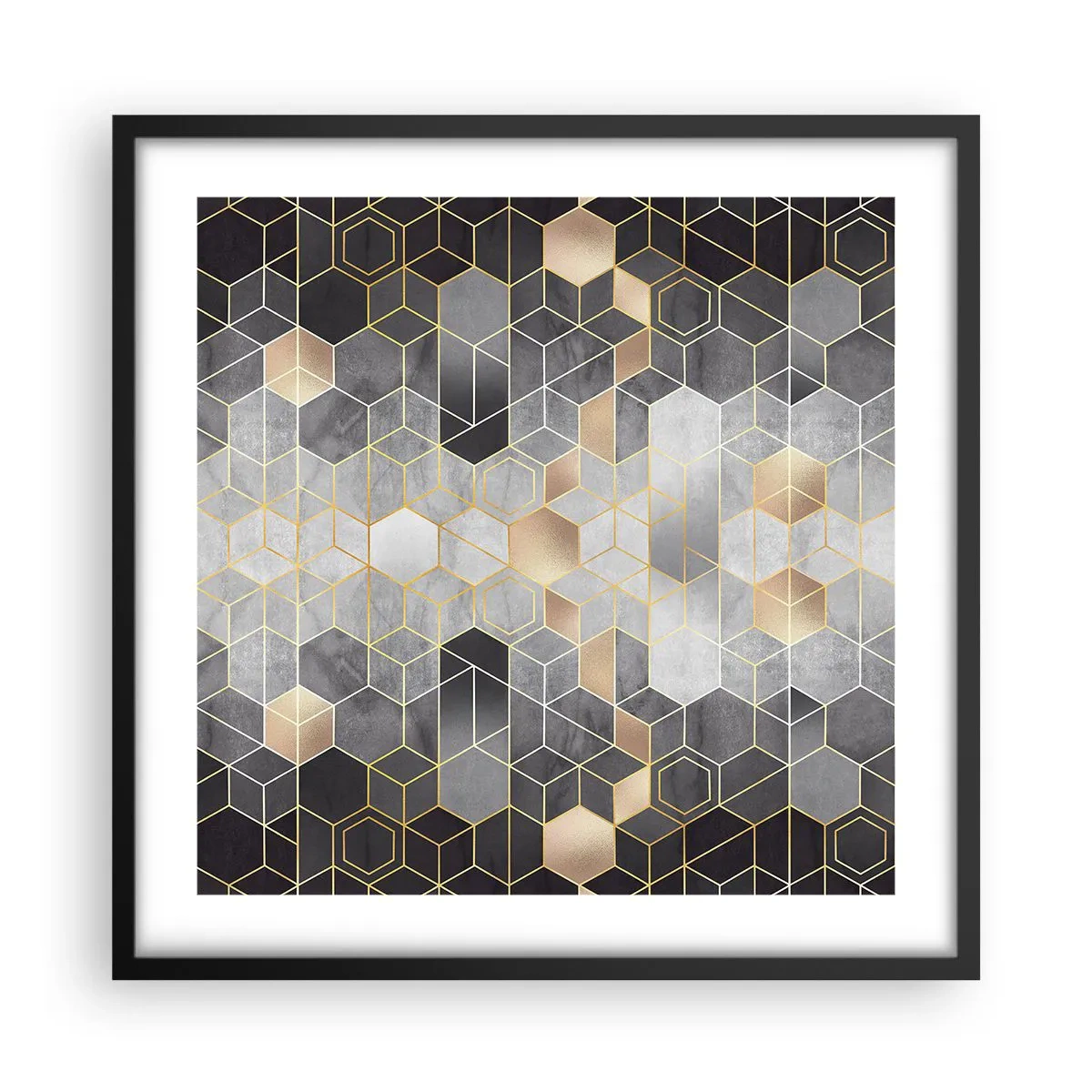 Poster in cornice nera - Composizione di diamante - 50x50 cm