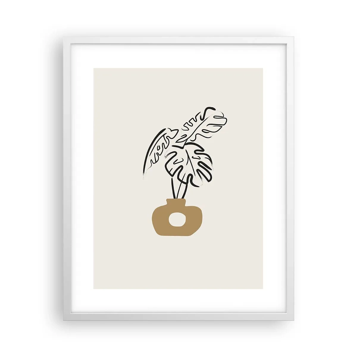 Poster in cornice bianca - Monstera: ornamento della casa - 40x50 cm
