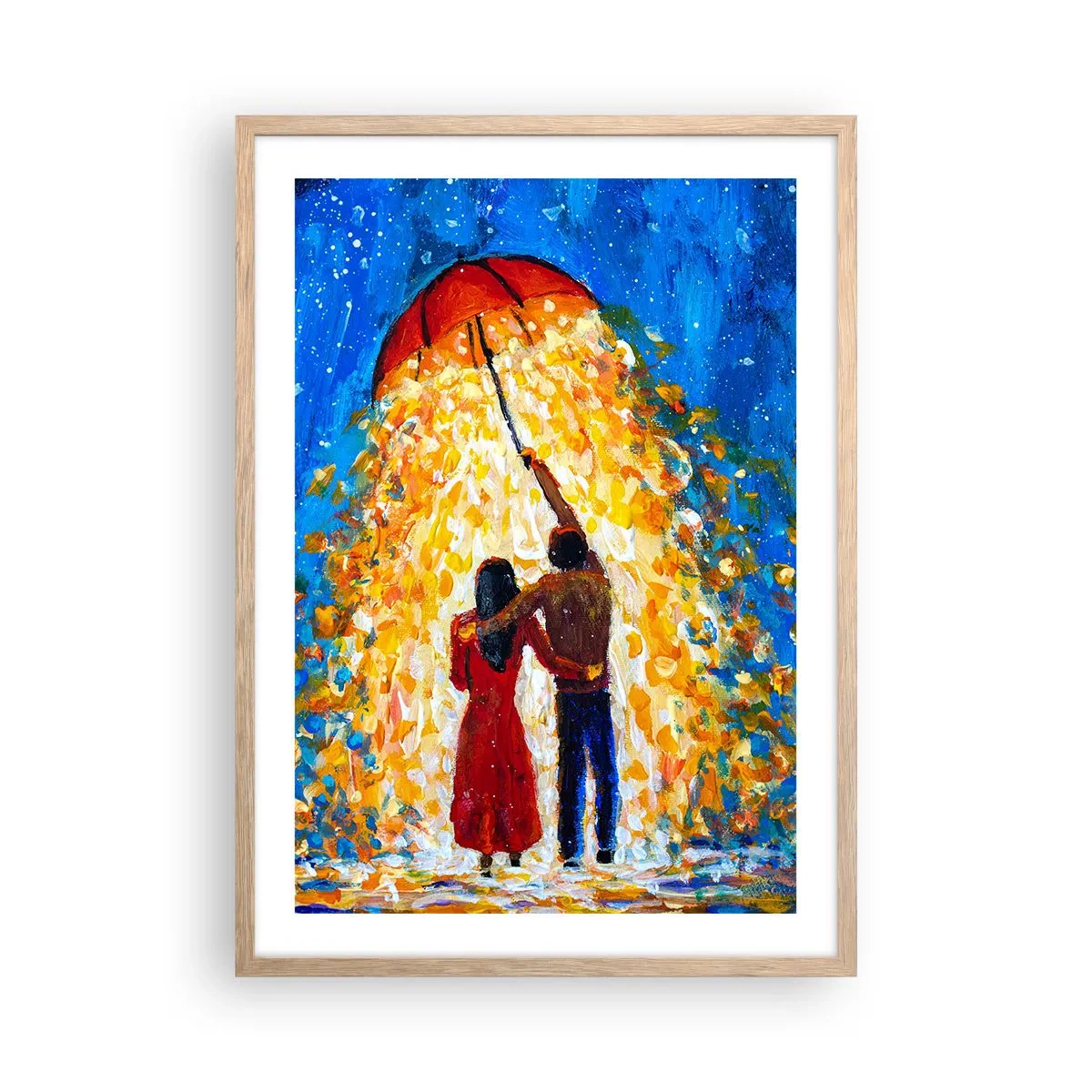 Poster in cornice rovere chiaro - La magia di una sera piovosa? - 50x70 cm