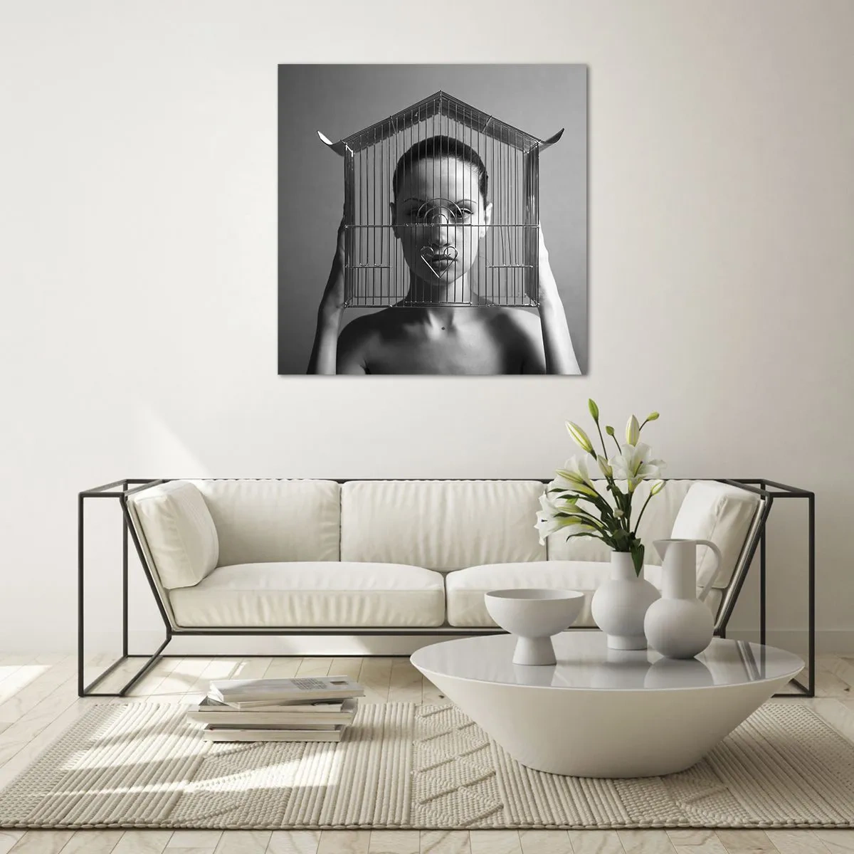 Quadro su vetro - Ritratto un po' surreale - 50x50 cm