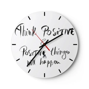 Orologio da parete - Orologio in Vetro - Iscrizione motivazionale in stile artistico - 30x30cm - Come vivere? - Decorazione murale moderna per soggiorno, cucina e camera da letto ARTTOR