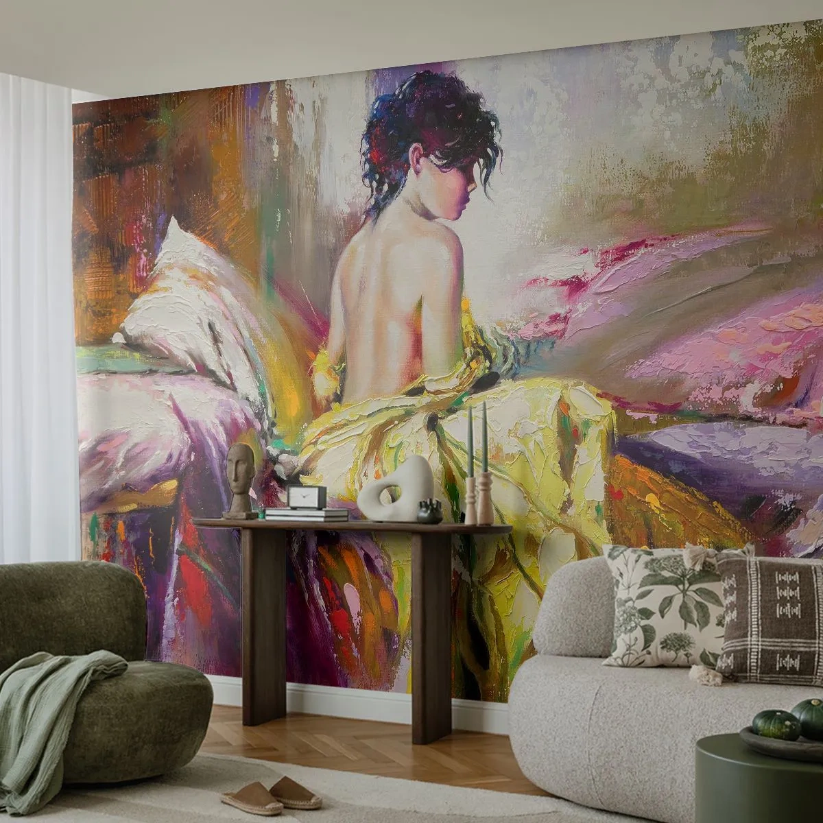 Fotomurali Standard Eco - Tra la bocca e il bordo della coppa - Donna, Corpo, Pezzo - 400x280 cm