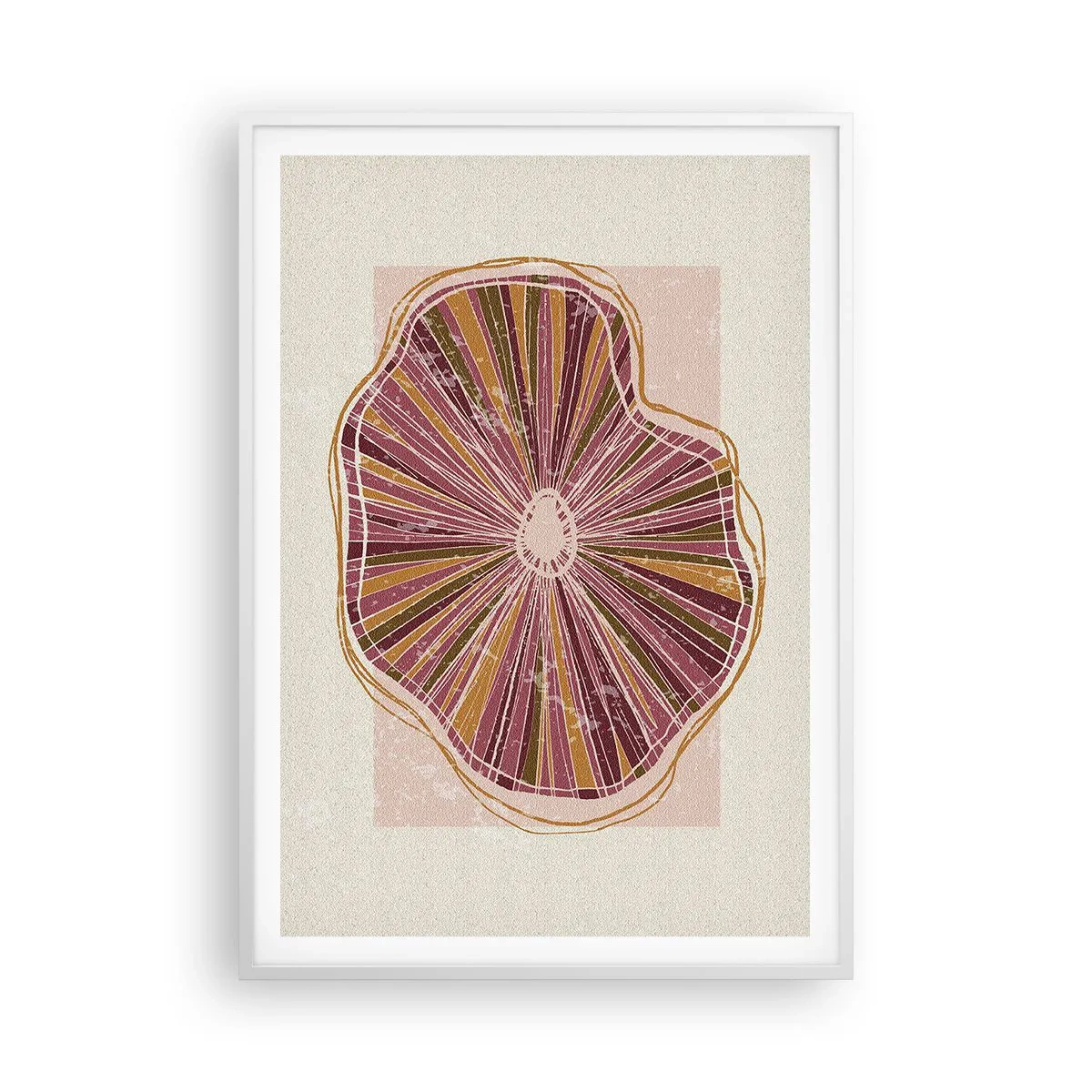 Poster in cornice bianca - Astrazione raggiante - 70x100 cm