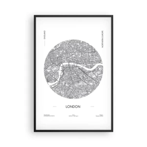 Poster in cornice nera - Anatomia di Londra - 61x91 cm