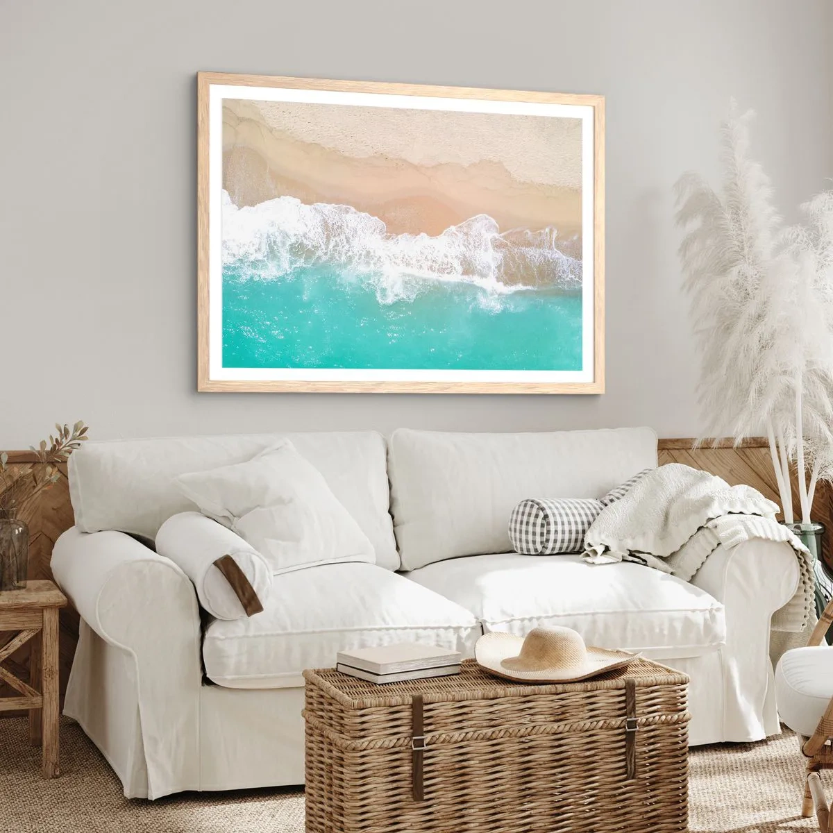 Poster in cornice rovere chiaro - Un tocco carezzevole - 50x40 cm