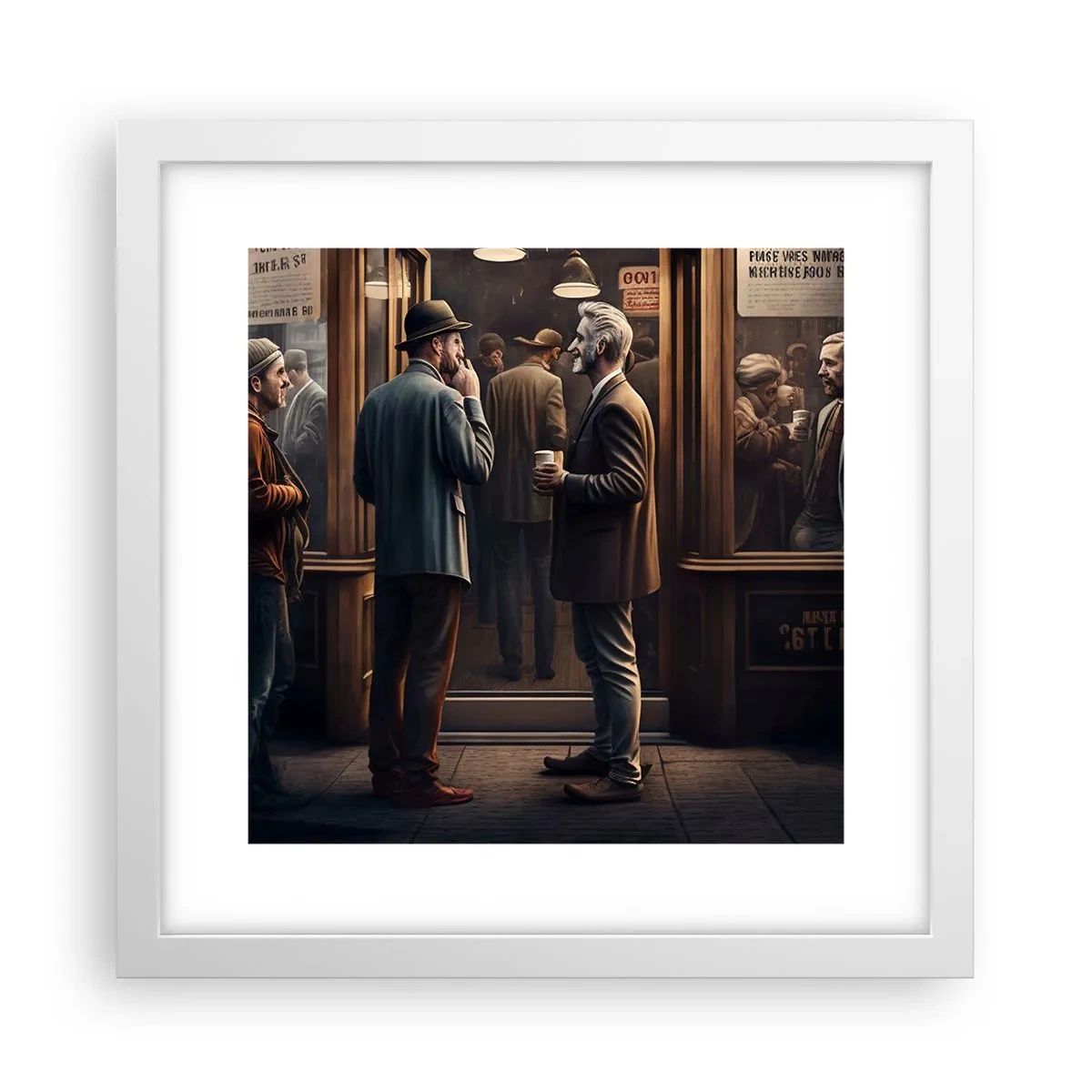 Poster in cornice bianca - Il buon momento della giornata - 30x30 cm