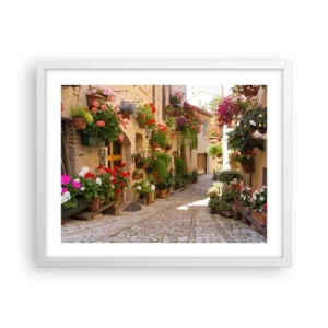 Poster in cornice bianca - Un'esplosione di fiori - 50x40 cm
