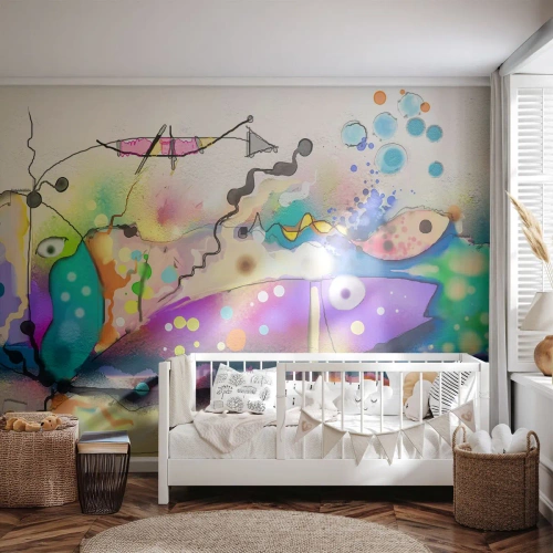 Fotomurali Premium Canvas - Senza parole! - Astrazione, Pescare, Grafica - 300x210 cm