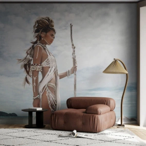 Fotomurali Autoadesivo Deluxe Sticker - La regina dei tropici - Donna, Abito etnico, Tribù - 300x210 cm