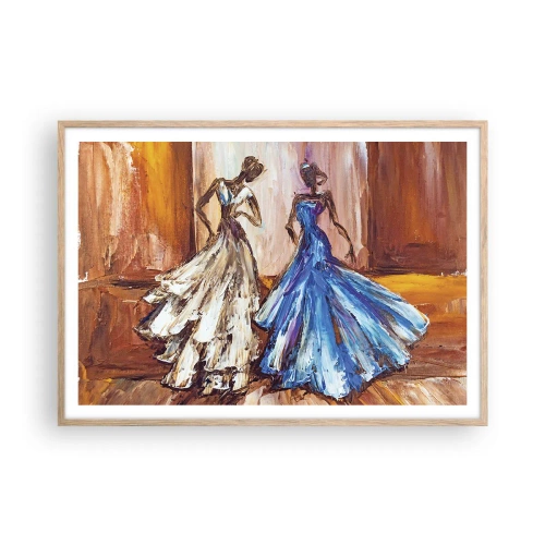 Poster in cornice rovere chiaro - Duetto armonioso - 100x70 cm