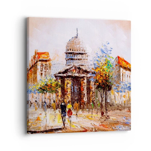 Quadro su tela - Stampe su Tela - Passeggiata a Parigi - 40x40 cm