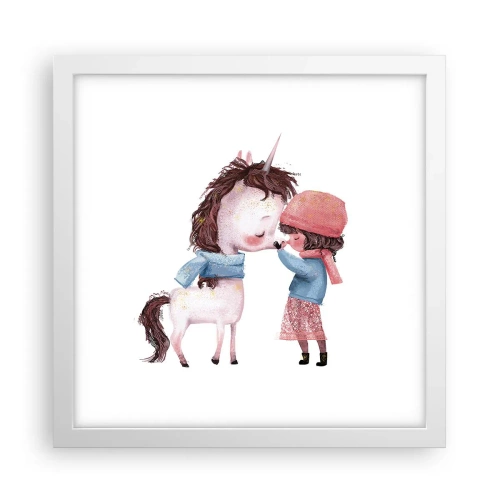 Poster in cornice bianca - Racconto d'inverno - 30x30 cm