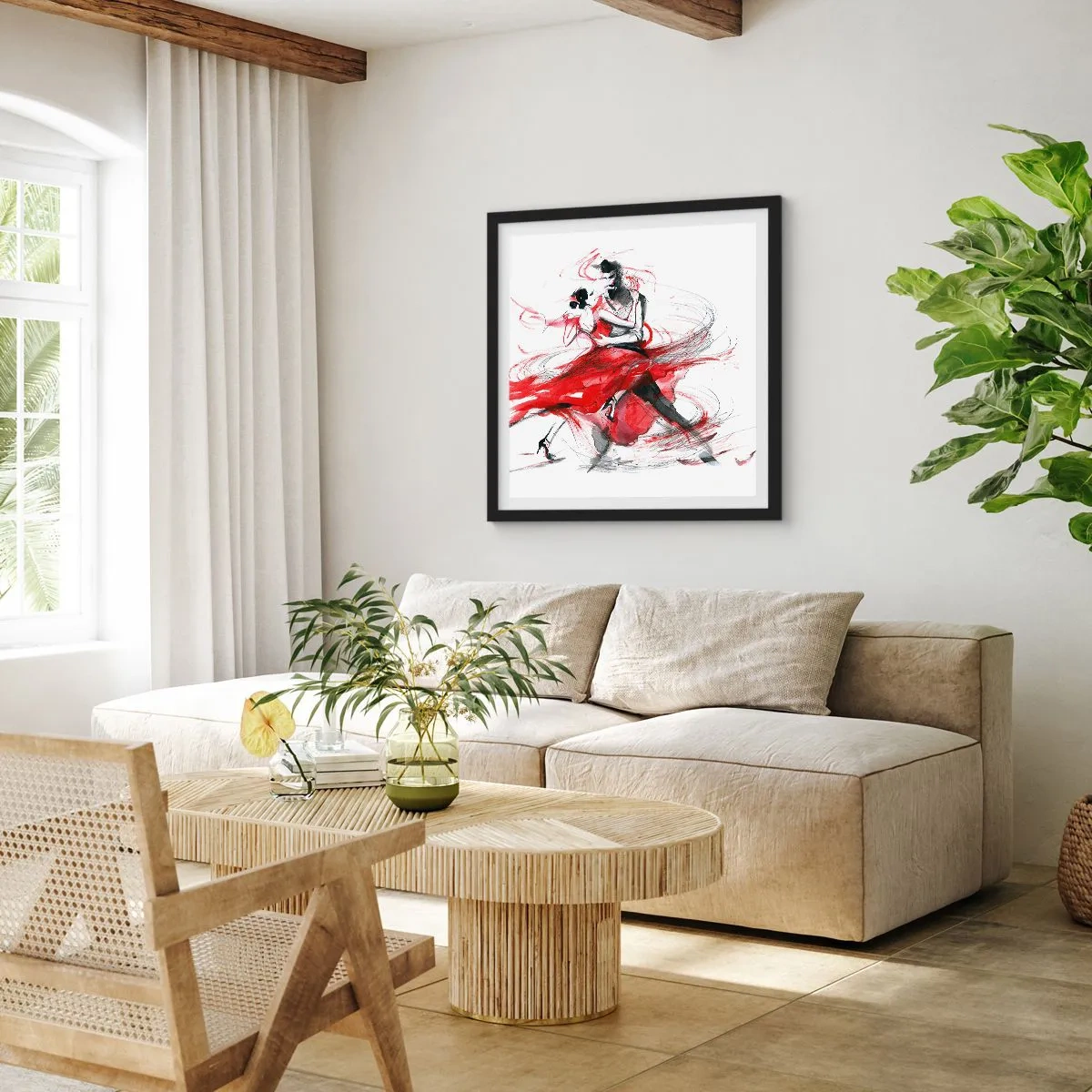 Poster in cornice nera - Tango: il ritmo della passione - 30x30 cm