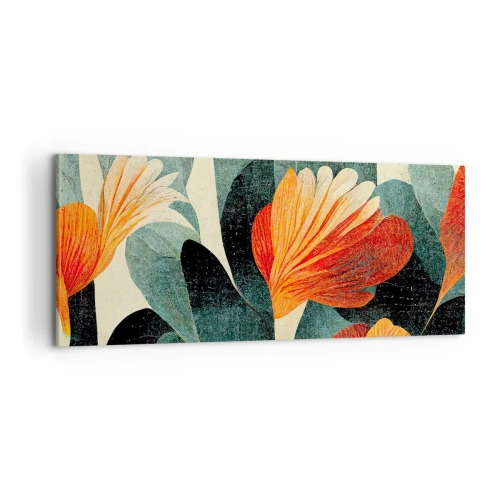 Quadro su tela - Stampe su Tela - Caldo dei tropici e fresco del verde - 100x40 cm